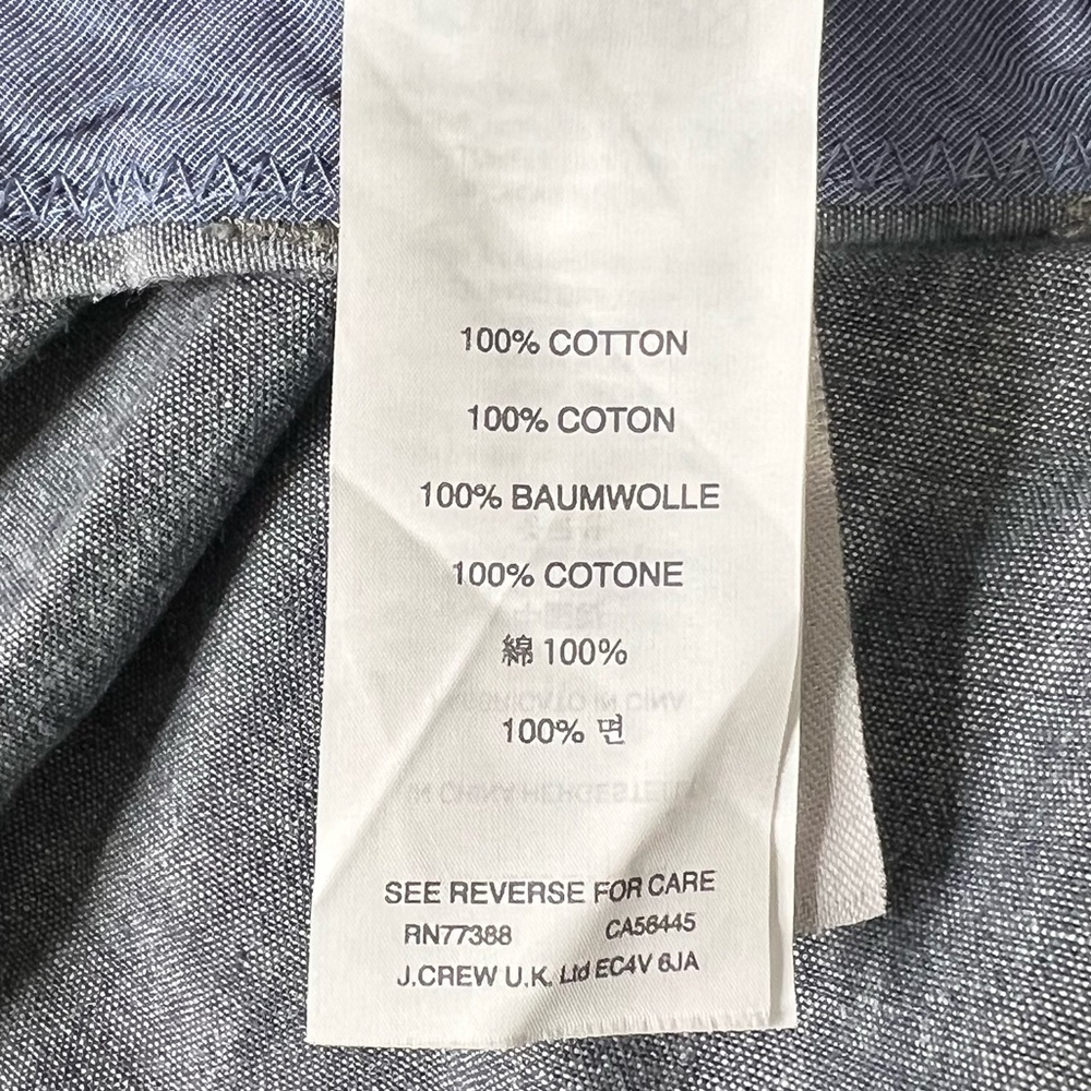 J. Crew Pants Men’s Bowery Slim Chambray Blue Lightweight 100% Cotton W 32 L 32 - Picture 8 of 14